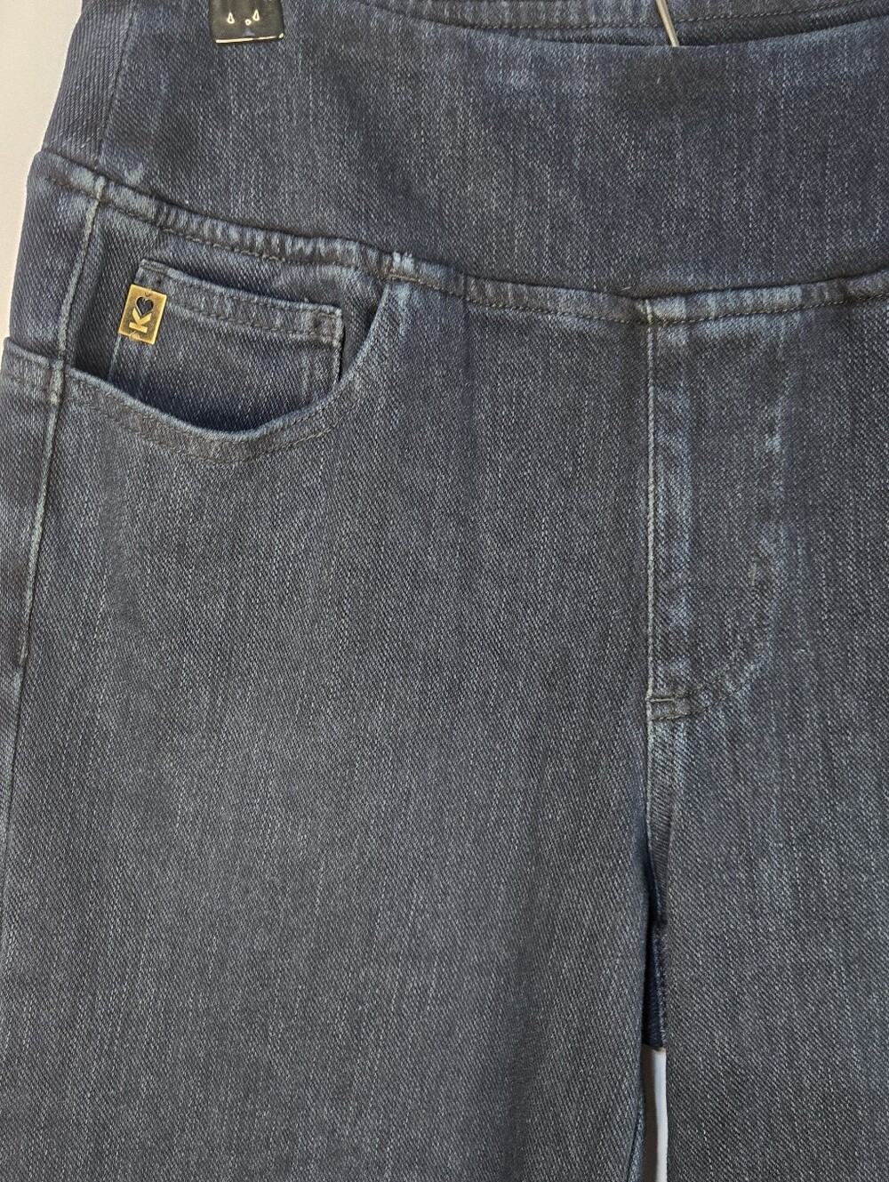 BELLE By Kim Gravel Size 6T Women Stretch, Elastic Waist Dark Wash Jeans NWT - Picture 7 of 12